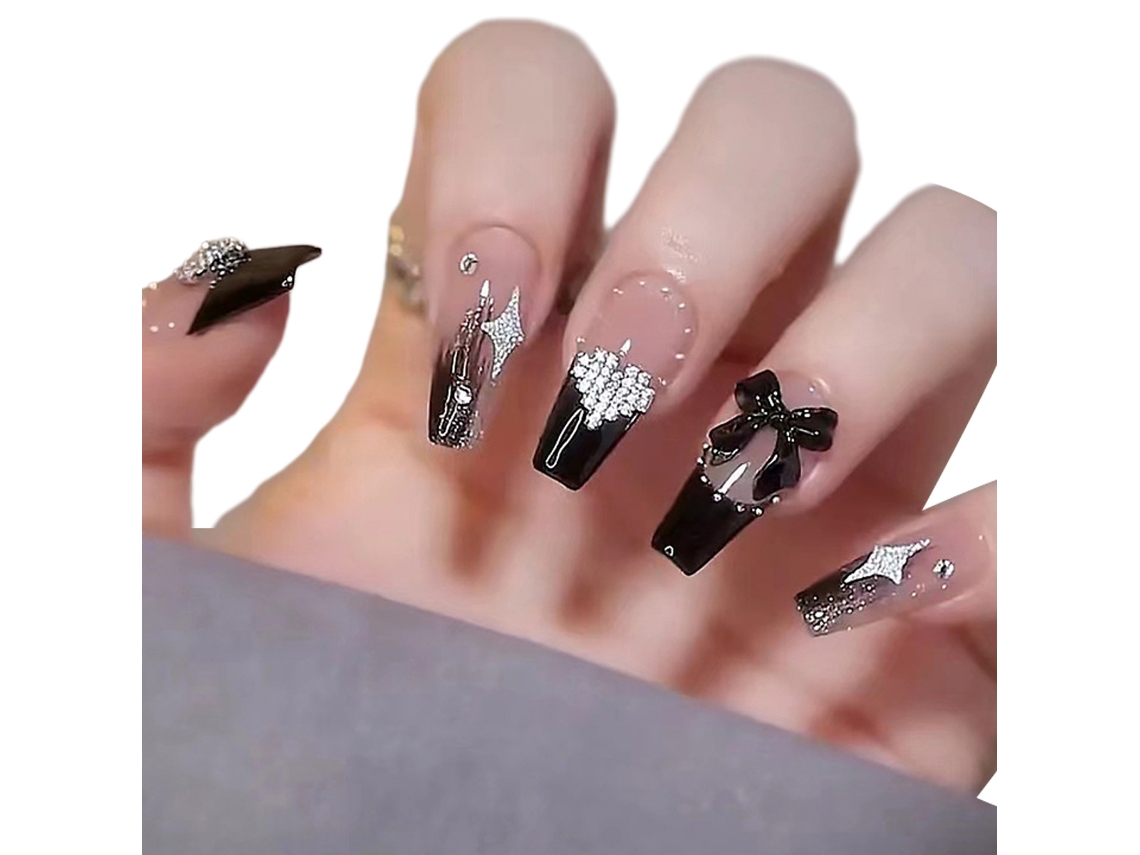 Conjunto de Kit de Manicure com Unhas Falsas Longas e Removíveis para Decoração. NEVEANCE