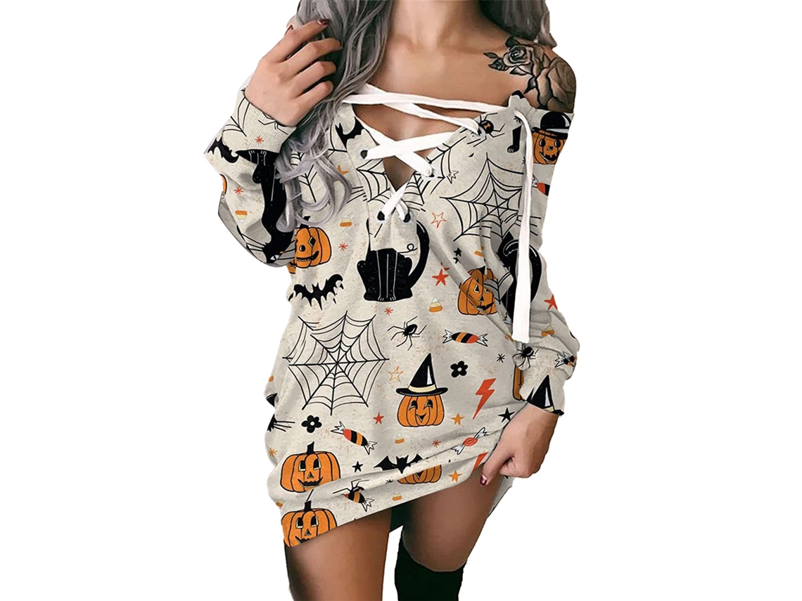 Vestido Laxiscreed Para Mulher Com Manga Longa, Decote V E Corte Assimétrico Em Laranja Para Eventos E Uso Diário