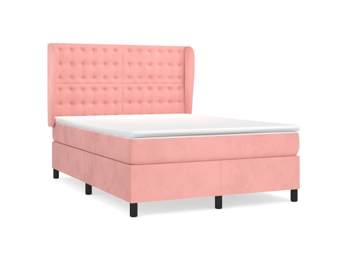 Box Spring Bed, Box Spring Beds Vidaxl Cor-de-rosa Veludo (140 X 200 Cm)