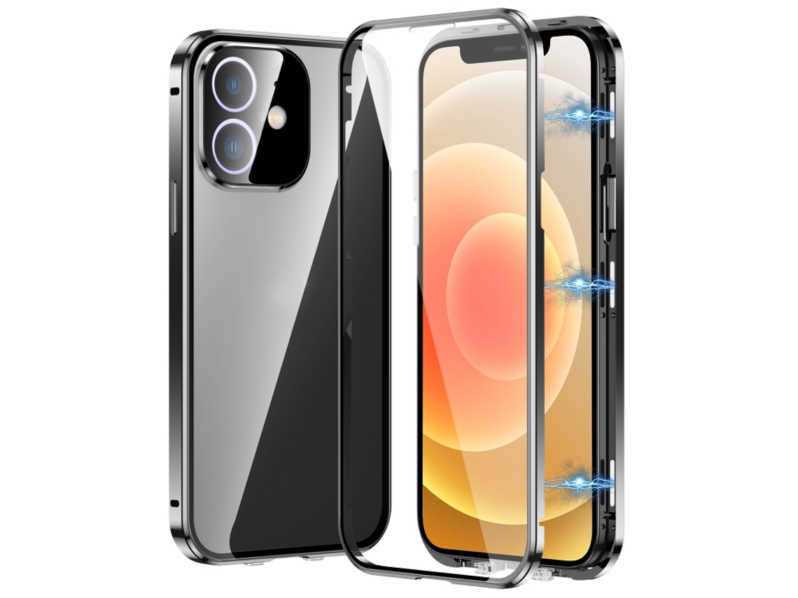 Capa De Vidro Temperado Hd Para Iphone 12 - Fecho Magnético Duplo