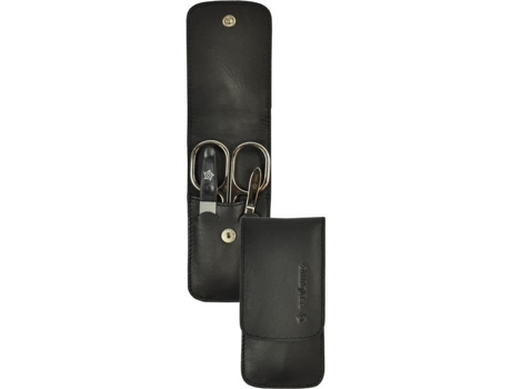 Conjunto De Manicure Pfeilring 12,5 X 8,1 Cm Couro Nappa/aço Preto 4 Peças