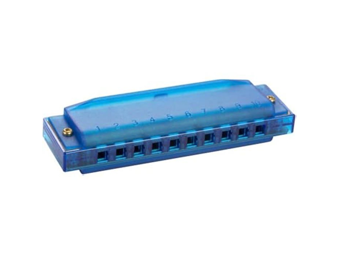 Gaita Diatônica HOHNER Translúcida C Azul 20 Palhetas Placas de Afinação de Latão de 0 9 Mm