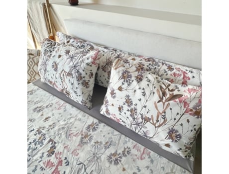 Jogo De Lençóis 100 Algodão Flores Violetas 3 Peças - Cama 135 Cm