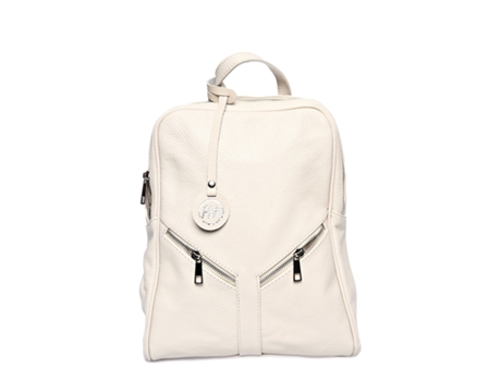 Mochila De Mulher Roberta M Rm Beige Pele Bege