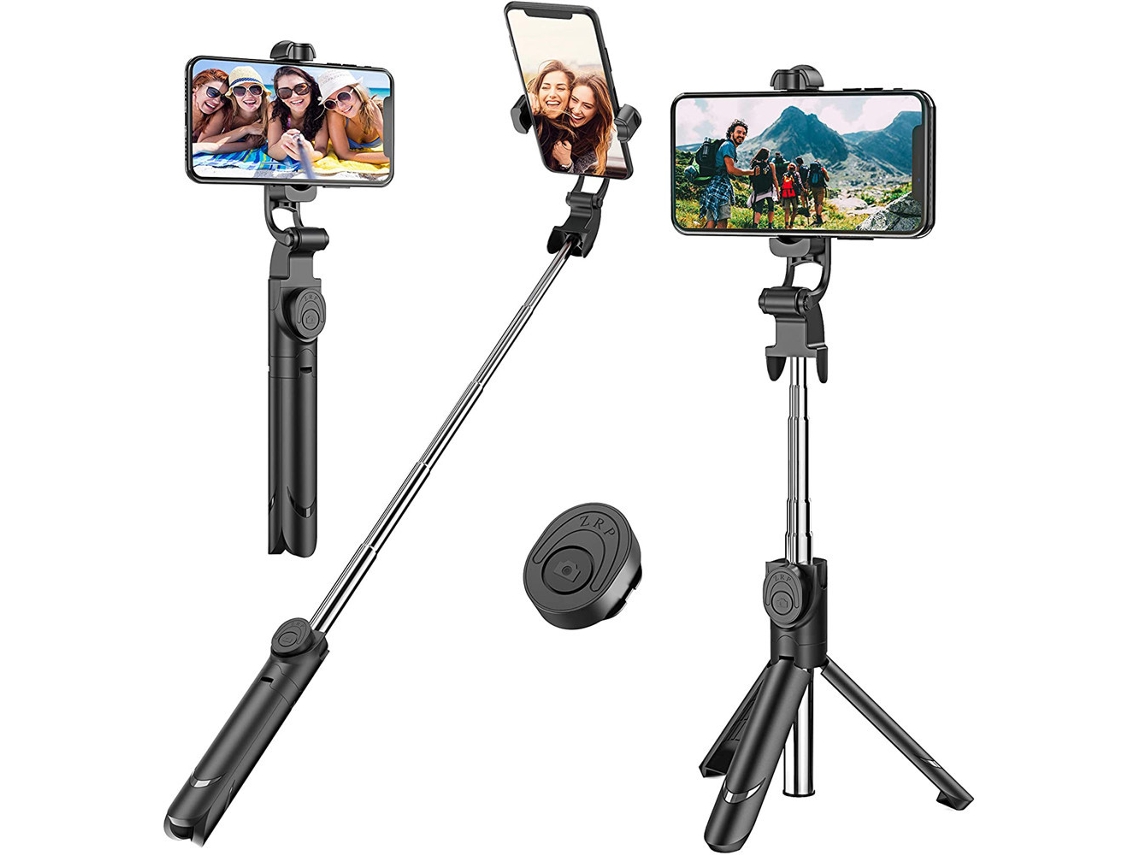 Bastão De Selfie Telescópico Para Celular Com Suporte Bluetooth