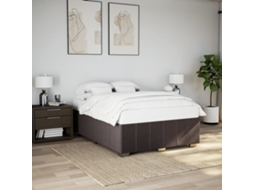 Vidaxl Estrutura De Cama Sem Colchão 140x190 Cm Tecido Castanho-escuro