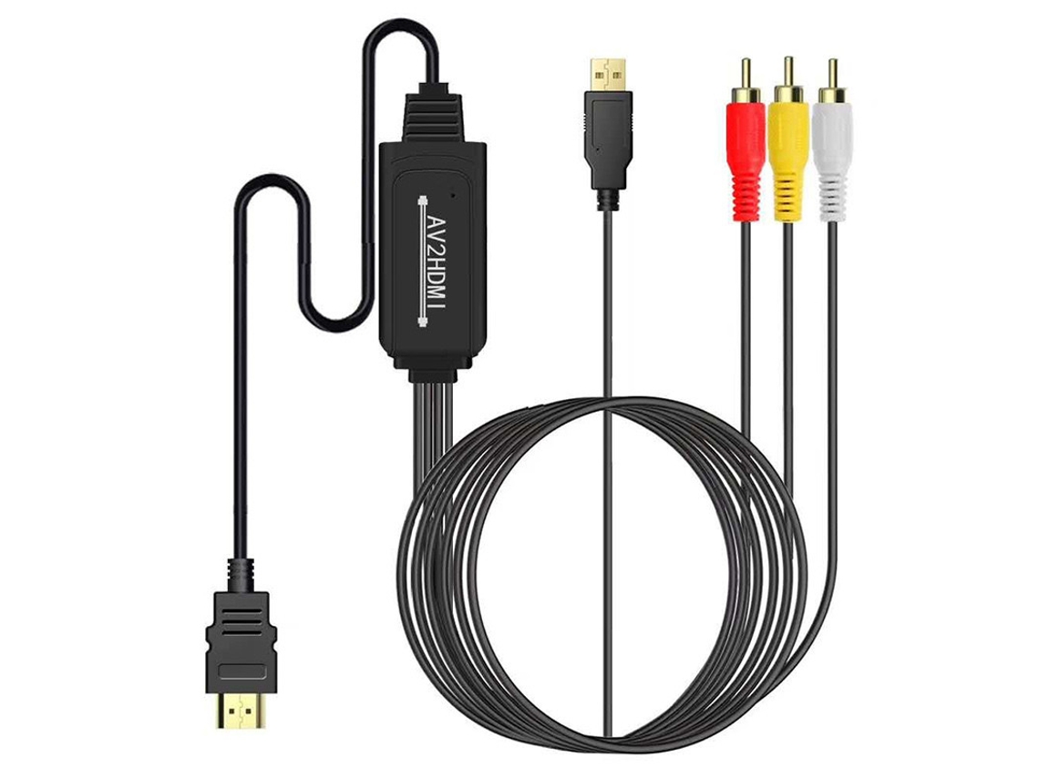 Conversor Rca Para Hdmi 1080p – Cabo Av Suporta Pal/ntsc Para Ps3/ps4/xbox/pc/dvd/hdtv Hexinyigjly