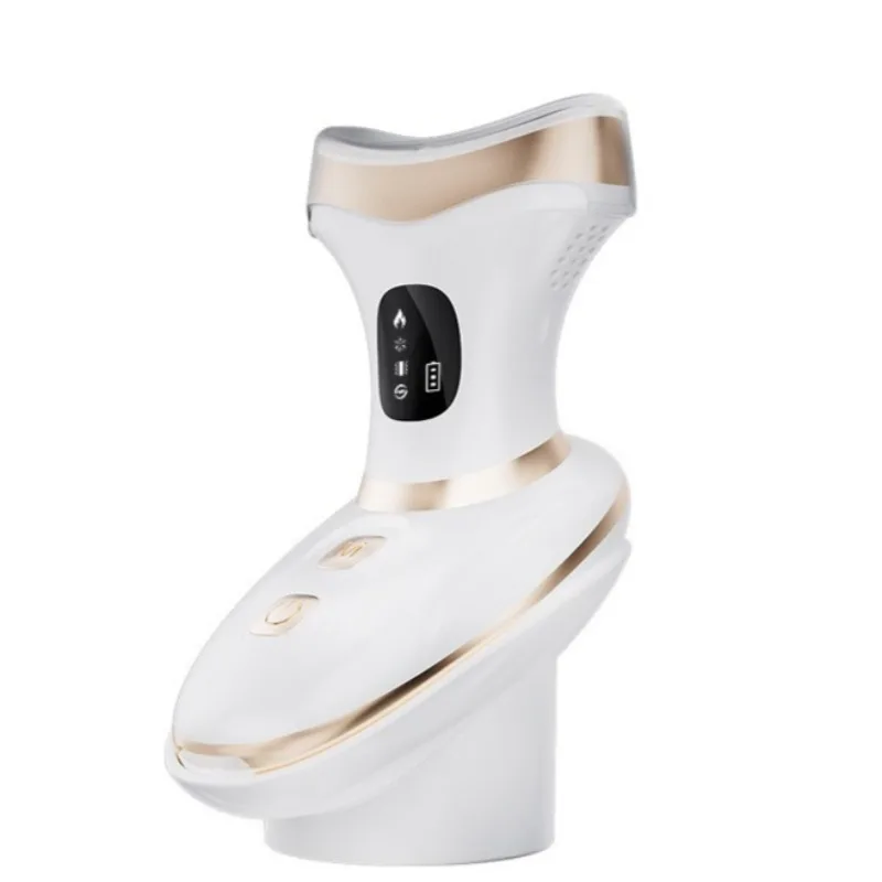 Massageador facial portátil com vibração de microcorrente para lifting facial (branco).