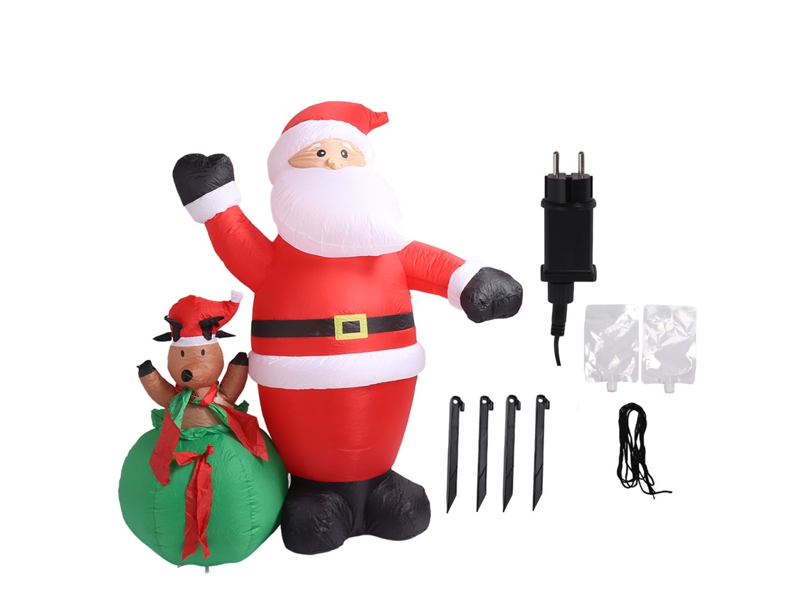 Decoração De Natal Inflável Laxiscreed 6,2ft Com Papai Noel E Rena, À Prova De Água E Com Led