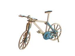 Kit De Modelo 3d Em Madeira. Design De Bicicleta. 27 Peças. 19x6x17 Cm.