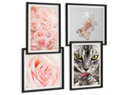 Composição De Quadros Motivos Abstratos Criativos Espelharte (4 Peças)