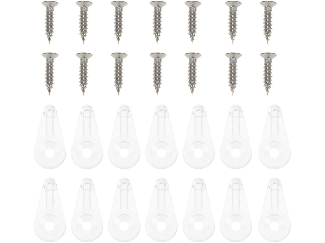 Kichvoe 30 Clips de Fixação, Design Seguro e Superfície Lisa para Espelhos de Plástico com Parafusos, 30 Peças para