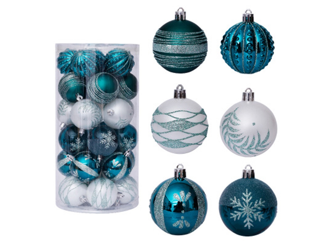 Laxiscreed Pack Com 30 Bolas De Natal Verdes E Brancas, Decoração Festiva 6cm