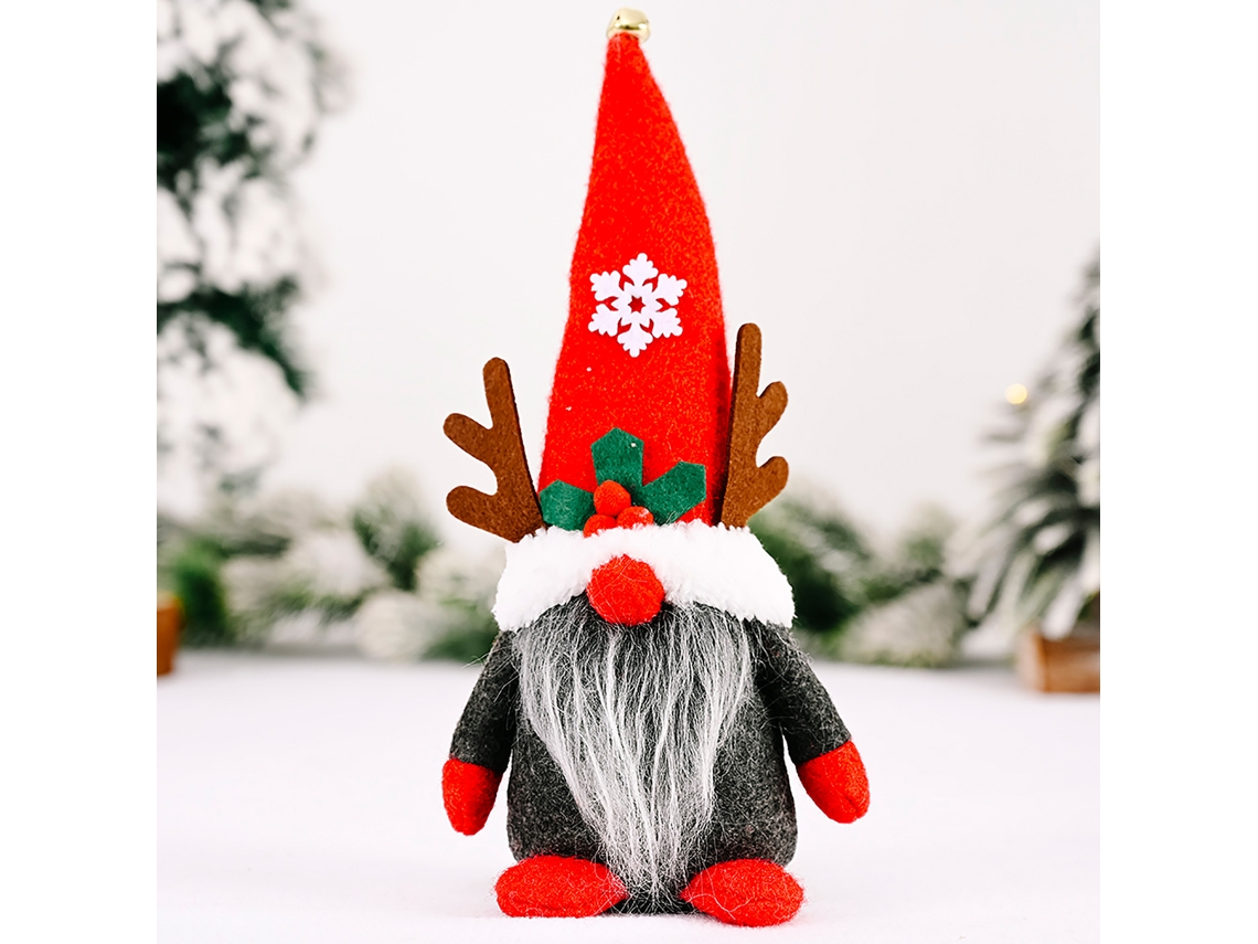 Laxiscreed Natal: Adornos Criativos Com Chifres E Boneca Sem Rosto Para Decoração Festiva