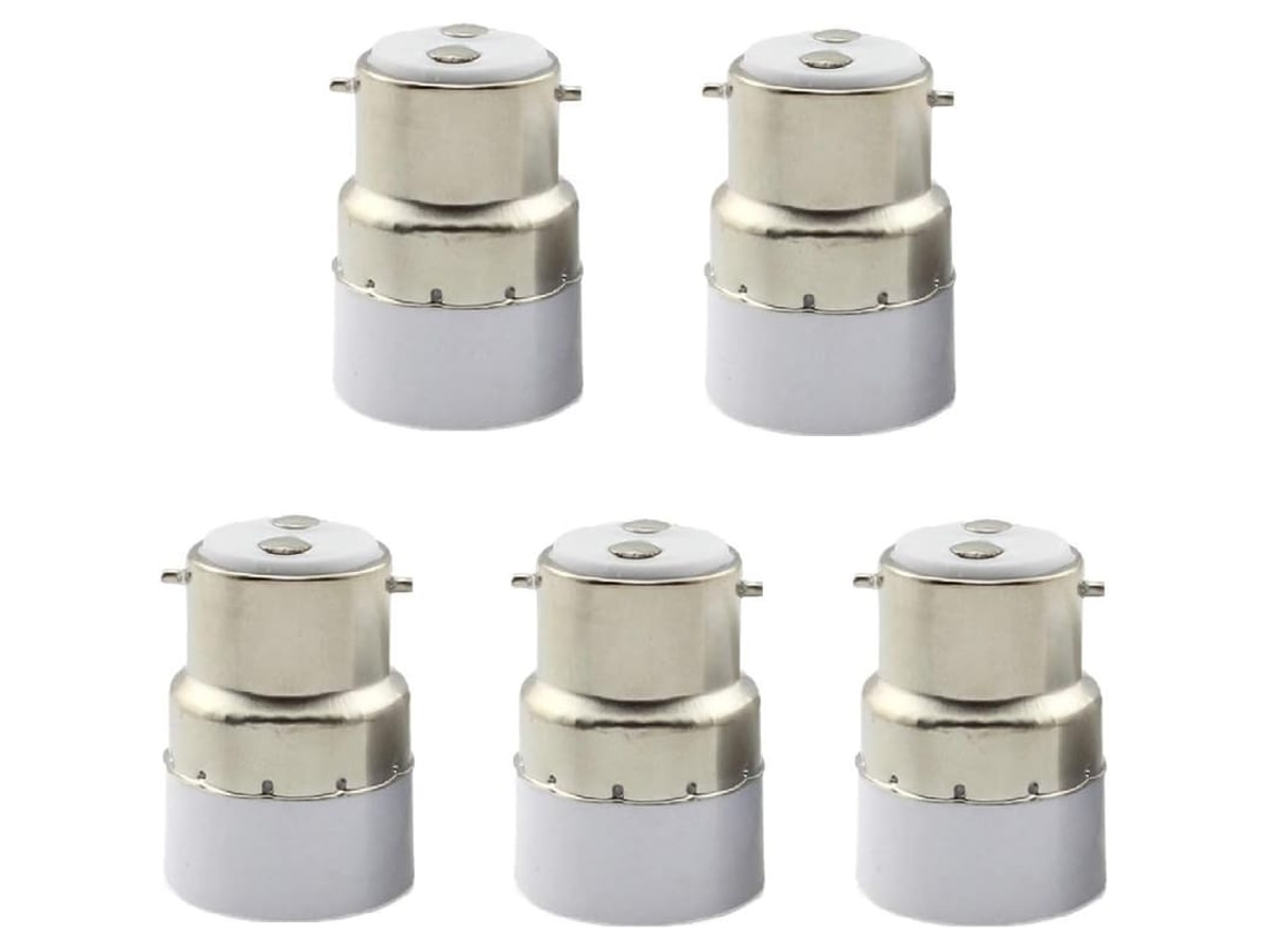 Conversor De Base B22 Para E14 Adaptador De Socket Para Lâmpadas Pacote De 5 Material Pvc