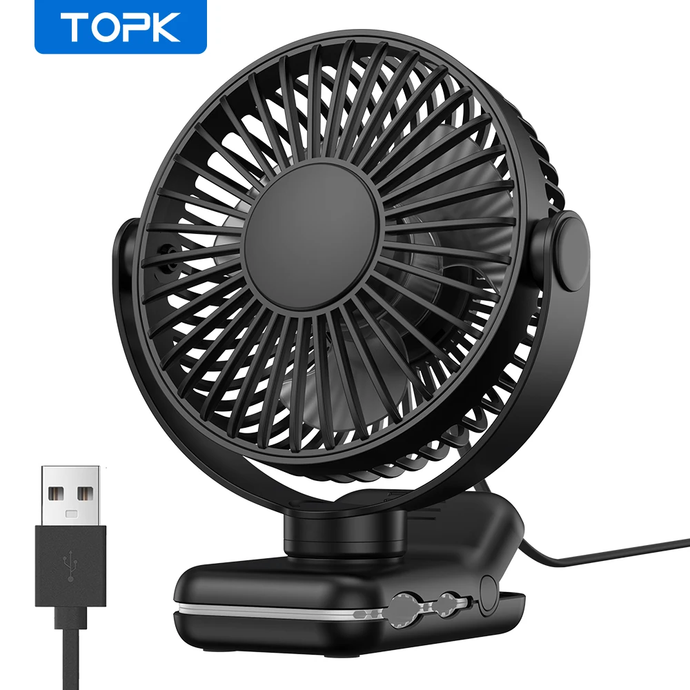 (preto) Mini Ventilador Portátil Silencioso Com Clipe