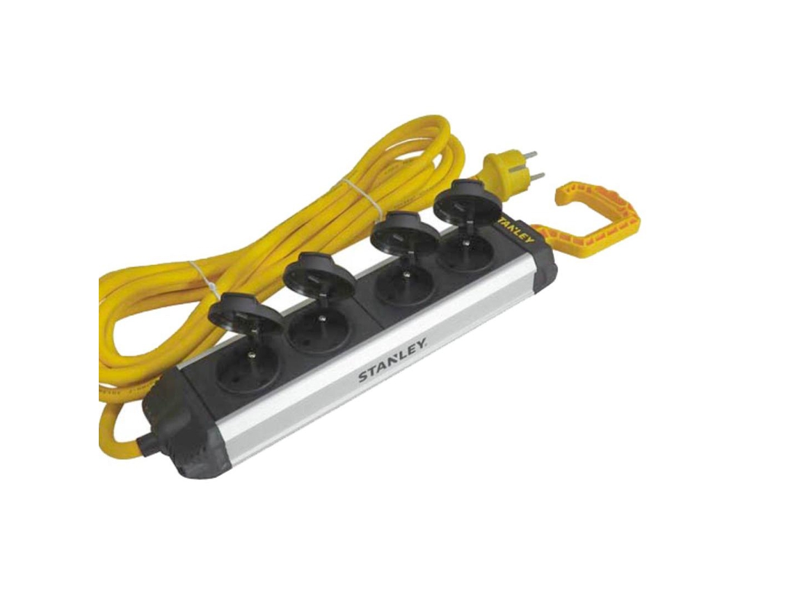 Tomada Elétrica com 4 Saídas E Gancho 1.5M Ip44 Stanley