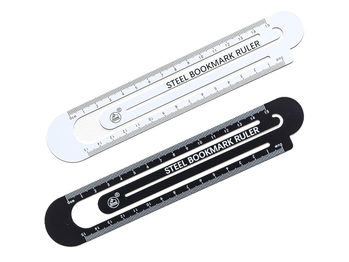 Reta Bordado Régua, 2 Marcadores de Metal, 15cm 5, 9 Polegadas, Marcadores Clássicos Régua Com Marrom E Branco