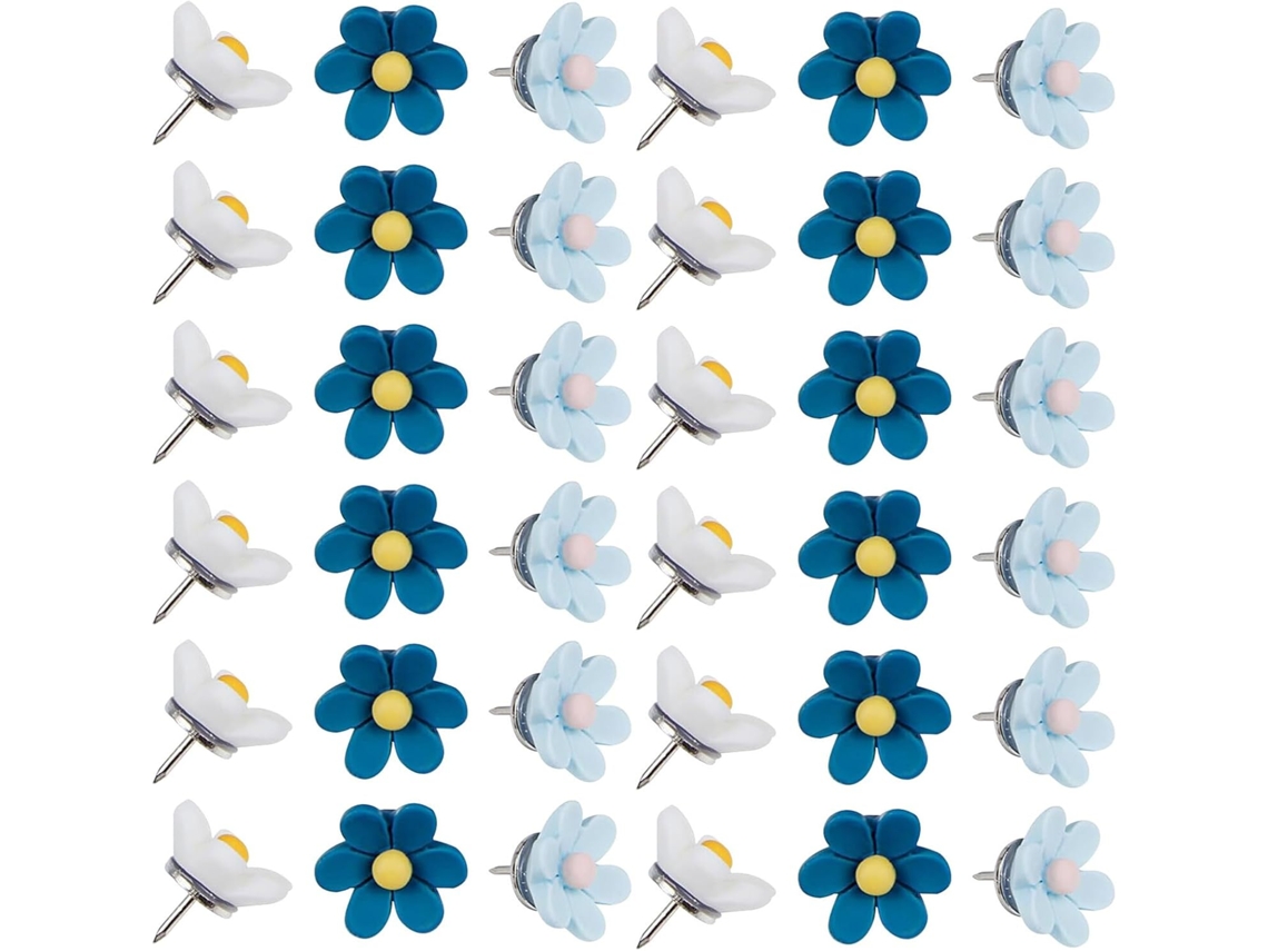 Pacote Com 50 Tachinhas Decorativas Em Formato Flor 3D Para Cortiça Quadros, Acessórios de Mesa, Design