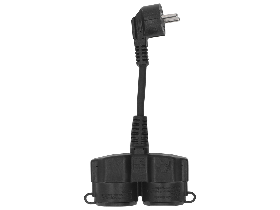 Awts enchufe de Pared Doble 2 Vías Splitter Distribución Ac Cable Corto 5cmx1.5mm² Ip44 Impermeable 16a