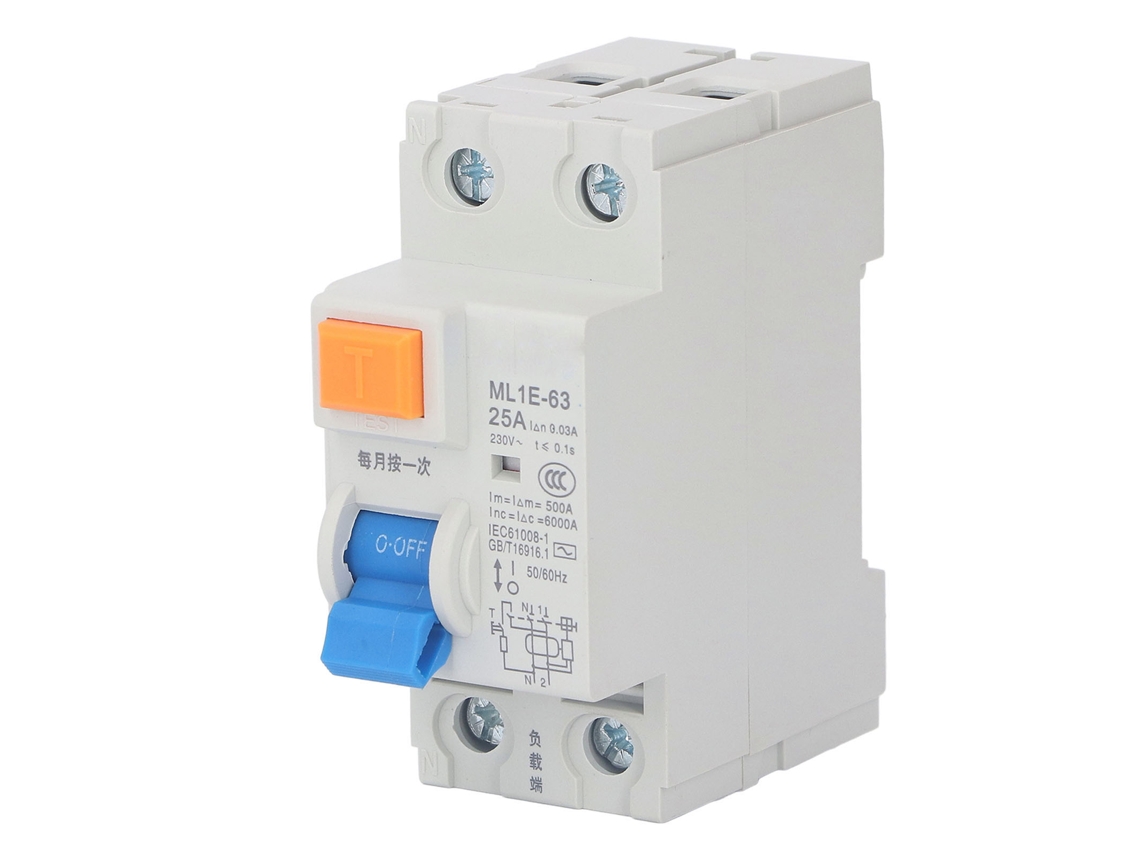 Interruptor de Circuito Miniatura 1p+n com Proteção Contra Fugas 25a para Engenharia | S/MARCA
