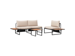 Maison Exclusive - Conjunto De Jantar Para Jardim 3 Pcs Cinzento-acastanhado Aço