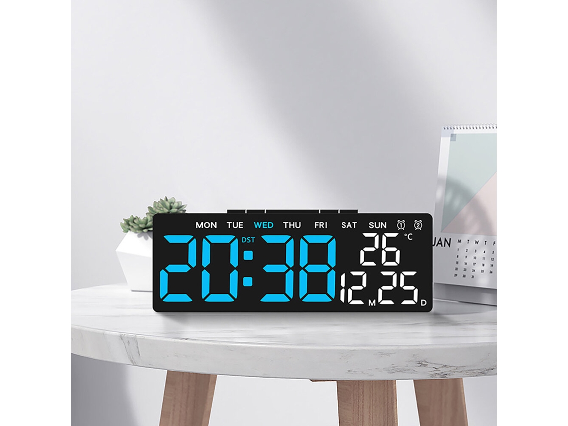 Relógio Multifuncional Verde Relógio Eletrônico Relógio Digital Led Simples Saída Usb Despertador de Cabeceira com 3 Níveis de Brilho Ajustáveis MDUG
