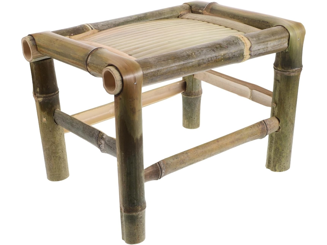 Banquinho de Bambu Que Pode Ser Usado como Apoio para os Pés Ou Assento, Feito de Bambu Respirável, Baixo e Versátil, CHABERLU