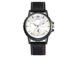 Relógio de Pulso Masculino de Quartzo com Pulseira Pu Estilo Casual e Negócio Preto