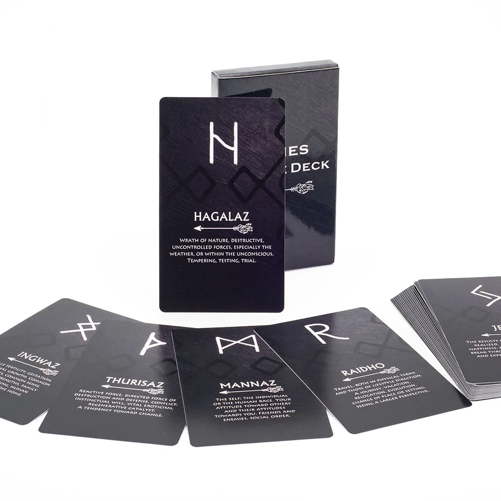 Cartas De Oráculo De Runas De Tarô, 26 Cartas, 10*6,3 Cm