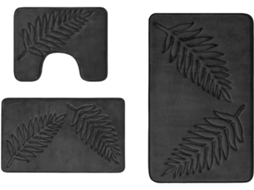 Conjunto De 3 Tapetes De Banheiro - Antiderrapante - Macio Absorvente - Tapete 40×60 Cm, Sanita 40×50 Cm, Pequeno 50×80 Cm - (cinza-b)