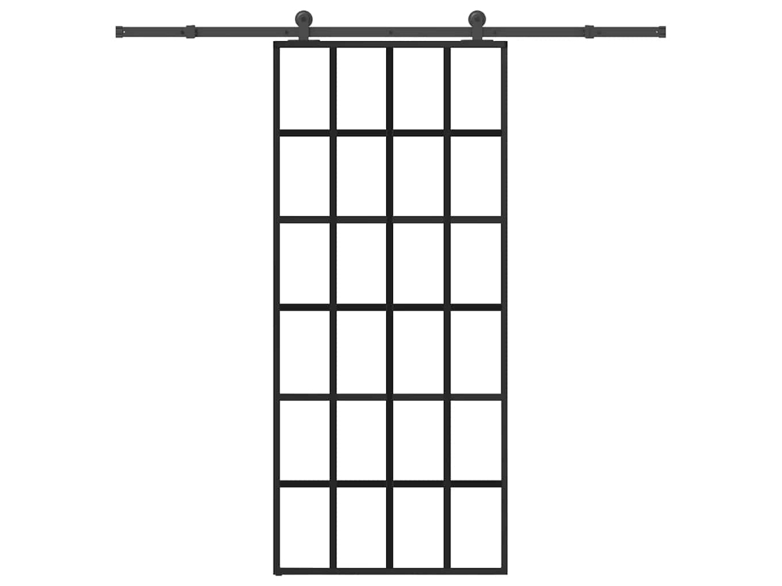 Vidaxl Porta Deslizante C/ Conj. Ferragens 90x205cm Vidro Esg/alumínio