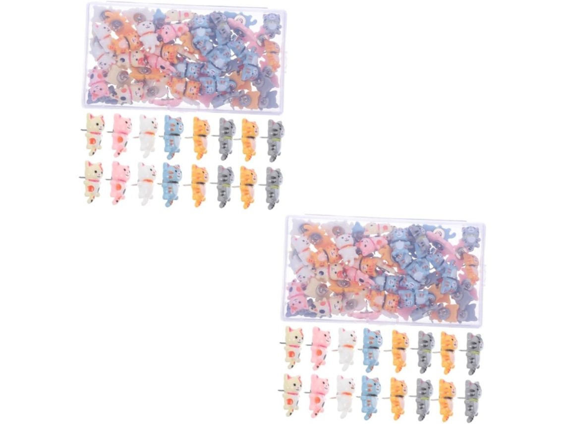 Exceart 100 Alfinetes Decorativos Em Formato De Gato Para Murais E