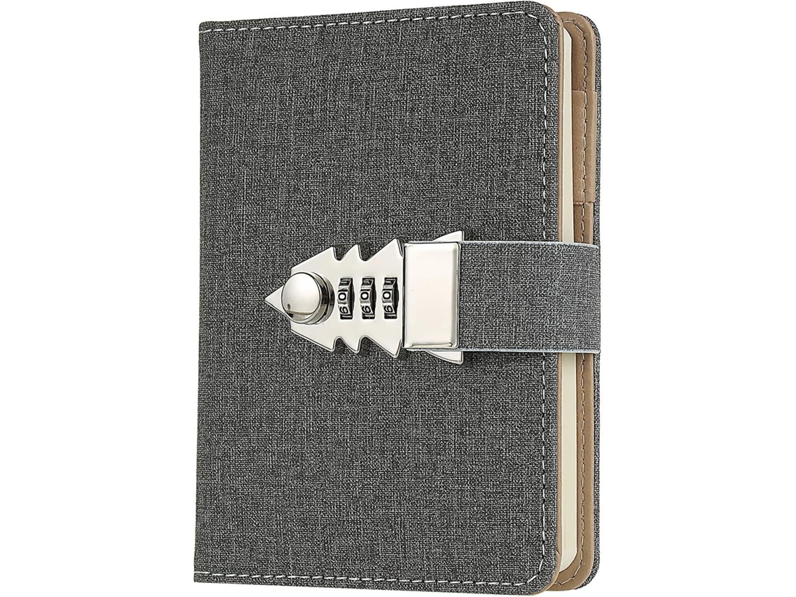 Caderno Pequeno Com Trava Para Anotações, Diário De Viagem, Mini A7 Cinza