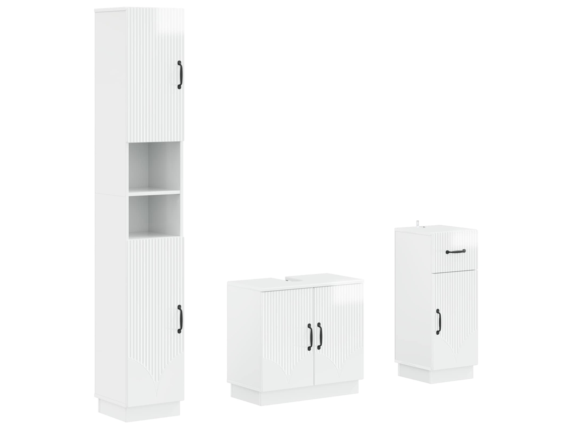 Vidaxl Conjunto De Armários Para Banheiro Com 3 Peças Hoorn
