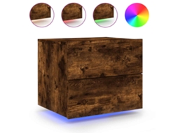 Mesa de Cabeceira de Parede com Luzes Led Carvalho Fumado MAISON EXCLUSIVE