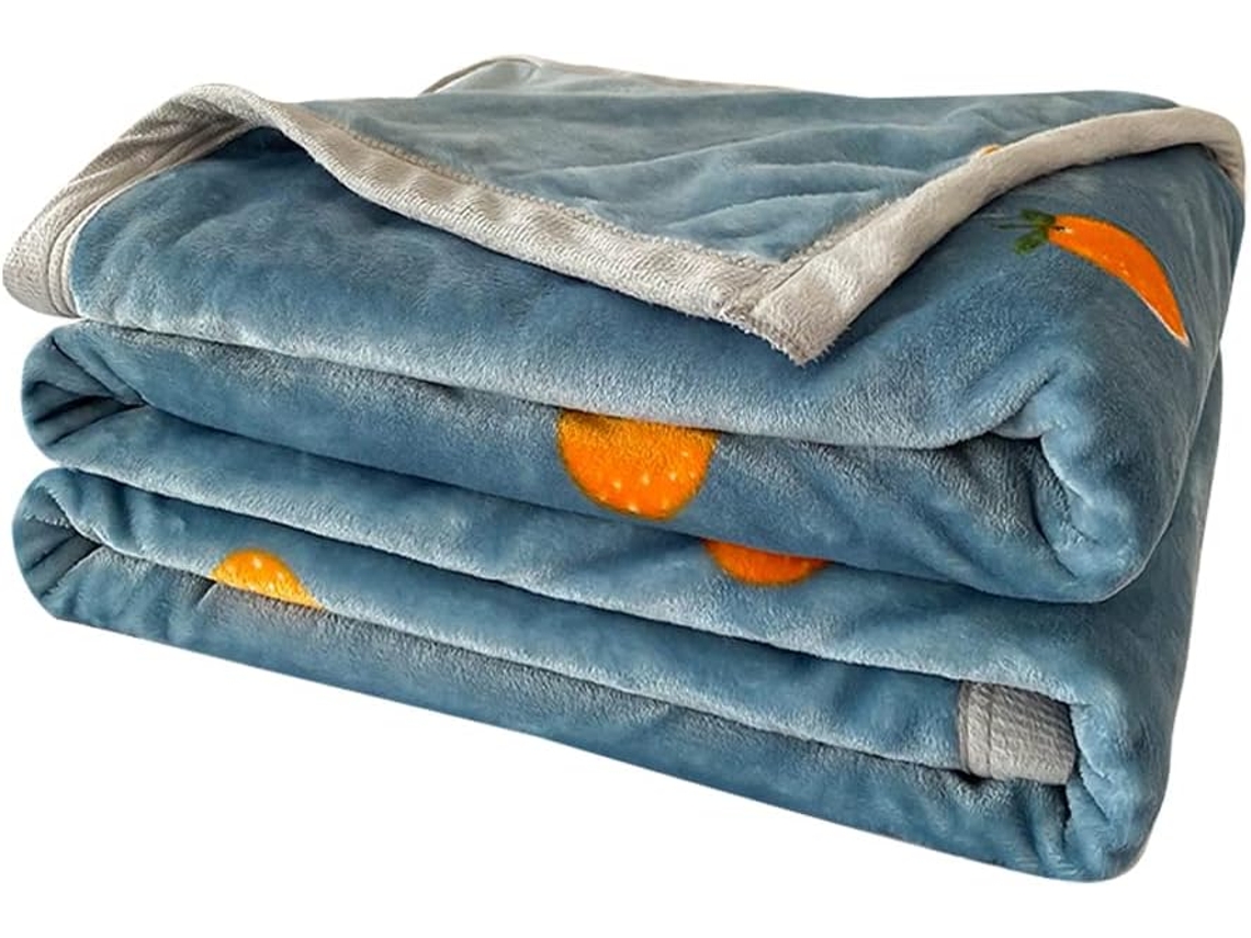 Manta de Inverno Fansu em Fleece com Estampa Nórdica Frutas Flanela Grossa Macia e Quente para Cama Infantil S