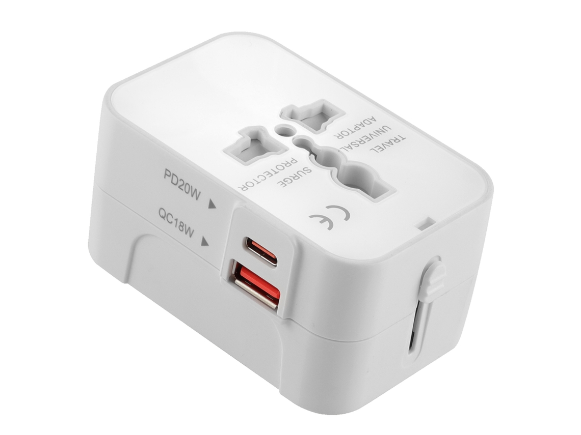 Este Adaptador De Viagem Universal Suporta Carregamento Rápido E É Compatível Com Diversos Países Regiões, Incluindo A Ue E Ásia. Blanco Pd20w+qc18w