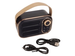 Alto falante Bluetooth EOOCOO Preto com Bateria Interna