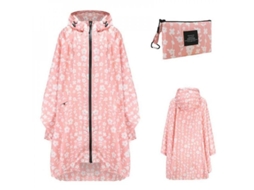 2026 impermeáveis de Tela Portáteis para Adultos, Ponchos Reutilizáveis com Capuz e Mangas Leves Eid Rosado Claro