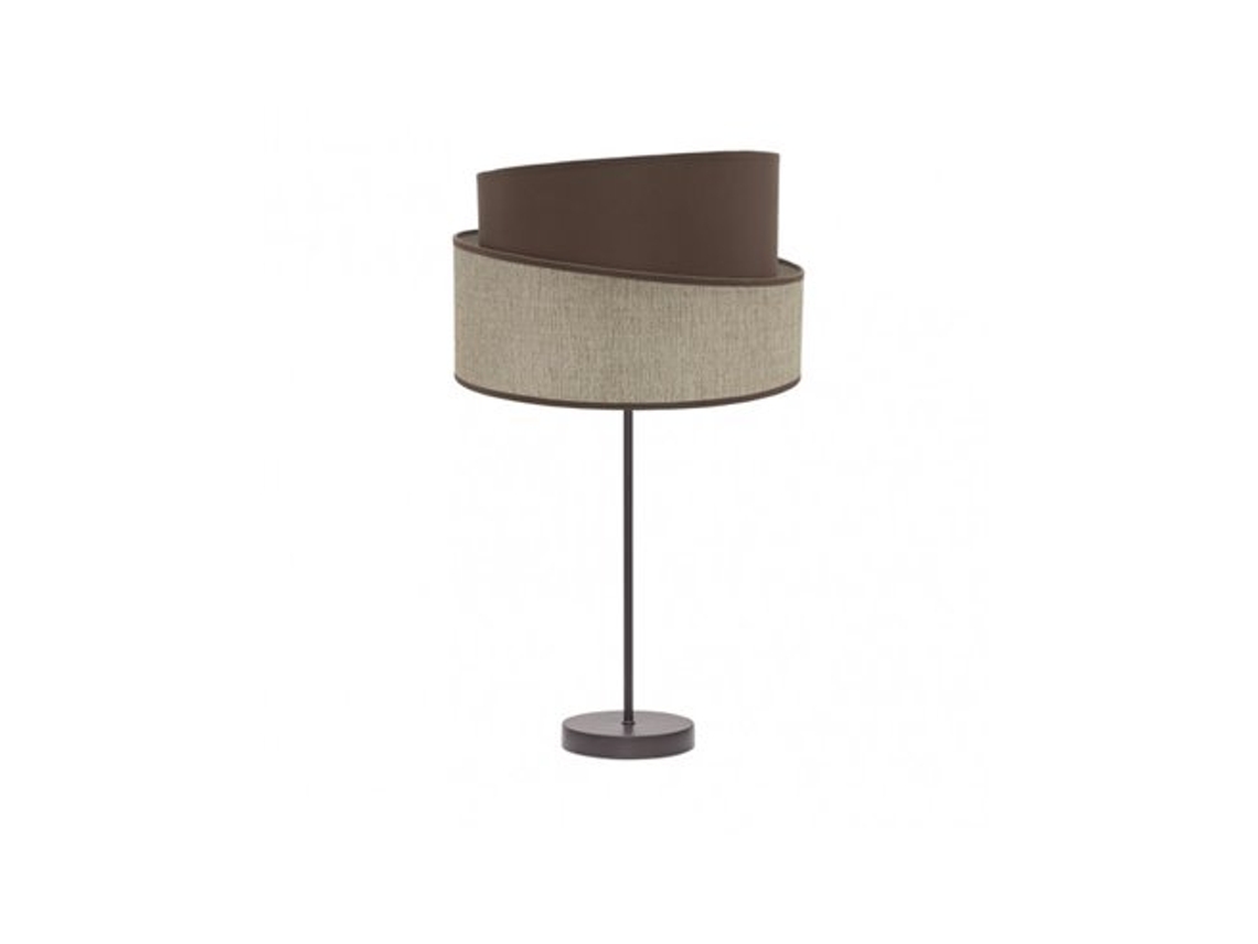 Candeeiro De Mesa Alto Hara 1xe27 Castanho/castanho 66x35x35 Cm Fabrilamp