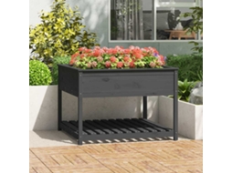 Vidaxl Vaso/floreira C/ Prateleira 111,5x111,5x81cm Pinho Maciço Cinza