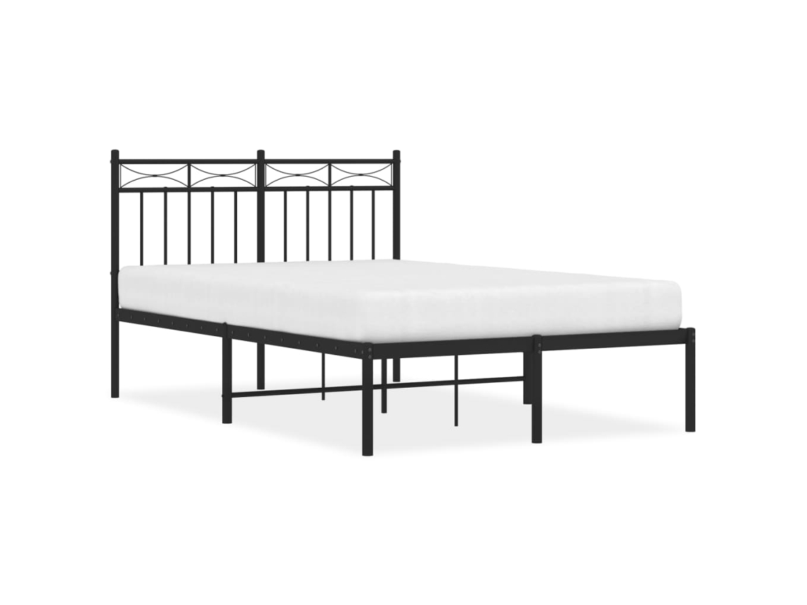 Bed Frame, Bed Frames Vidaxl Preto Aço (120 X 200 Cm)