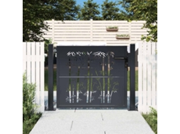 Vidaxl Portão De Jardim Antracite 100x100 Cm Aço Bambu Design