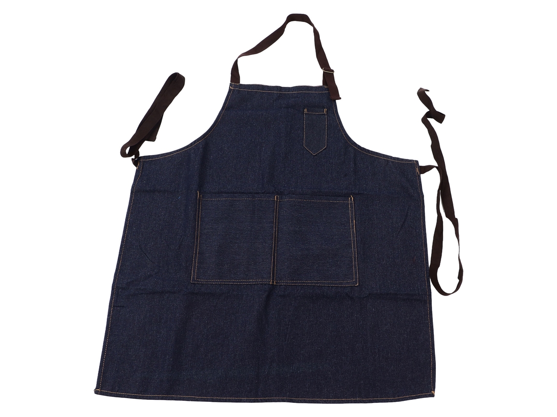 Avental de jeans resistente, à prova de abrasão, ajustável, para cozinhar, assar S/MARCA