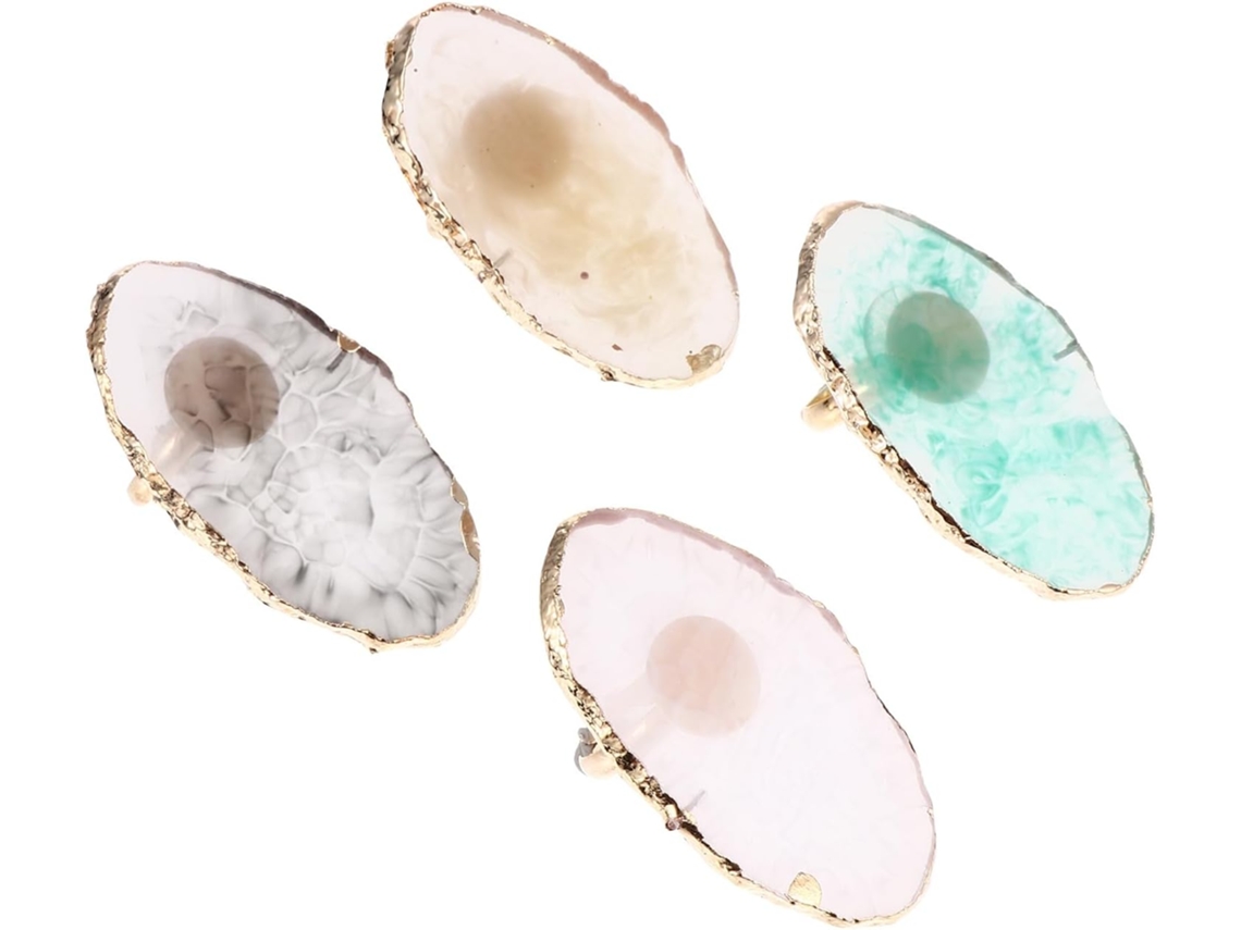 Paleta de formatos exclusivos para nail art em resina leve e decorativa, conjunto de 4 peças.