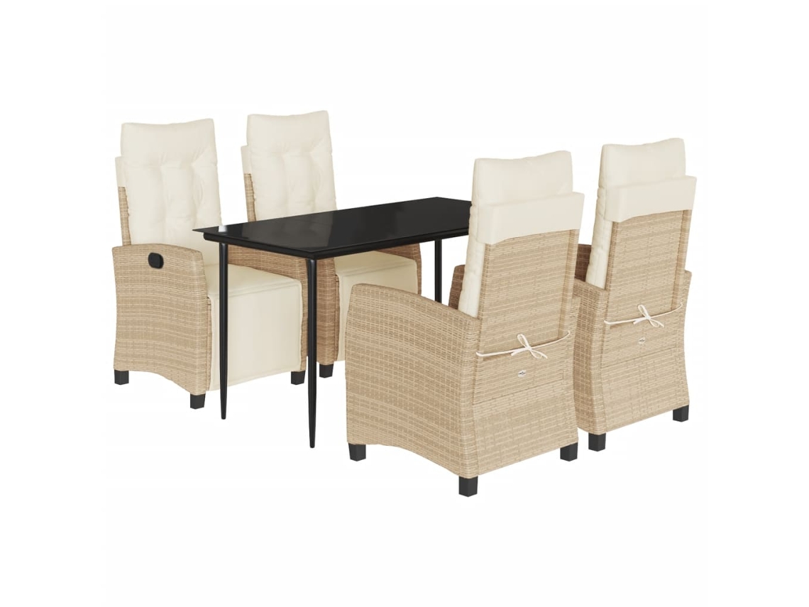 Conjunto de Jantar com Almofadões Vime Pe Bege MAISON EXCLUSIVE