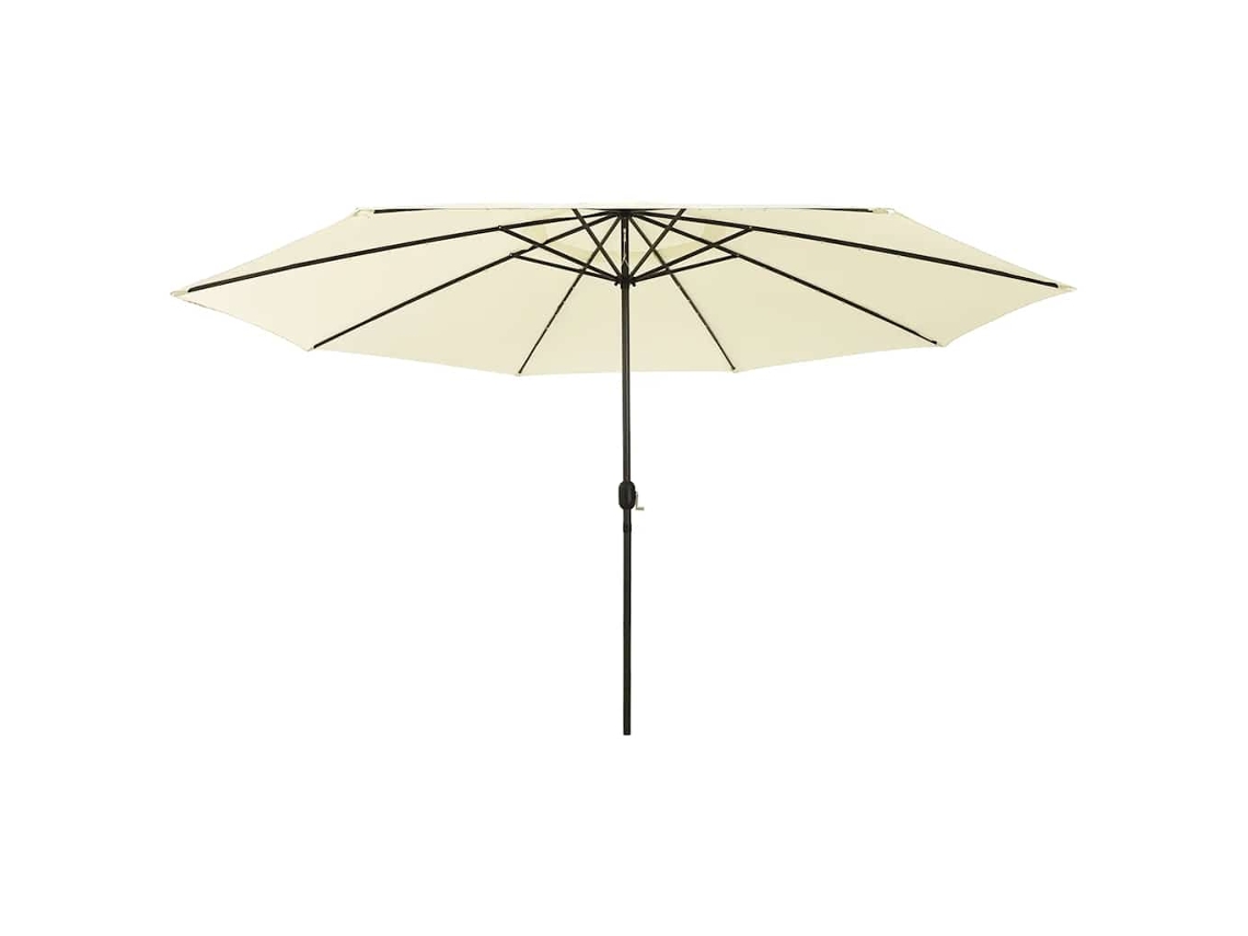 Vidaxl Guarda-sol De Jardim Com Luzes Led 400 Cm Areia