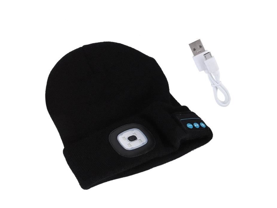 Chapéu de Malha Bluetooth QIILU Sem Fio Fone de Ouvido Bluetooth Chapéu de Lã de Malha Chapéu de Música Inteligente Ao Ar Livre Com