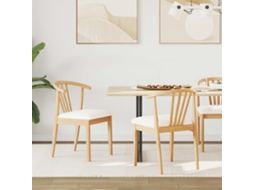 Vidaxl Cadeira De Jantar 2 Pcs Natural E Branco